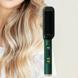 Maxbell Hair Straightener Comb 2 in 1 Heated Hair Straightener Comb for Gifts Beauty green