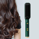 Maxbell Hair Straightener Comb 2 in 1 Heated Hair Straightener Comb for Gifts Beauty green