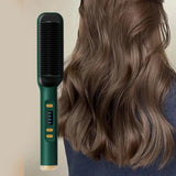 Maxbell Hair Straightener Comb 2 in 1 Heated Hair Straightener Comb for Gifts Beauty green