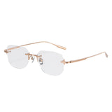 Maxbell Frameless Eye Glasses Fashion Rose Gold Glasses for Computer Holiday Leisure