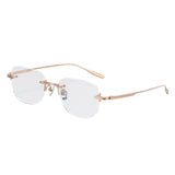 Maxbell Frameless Eye Glasses Fashion Rose Gold Glasses for Computer Holiday Leisure