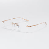 Maxbell Frameless Eye Glasses Fashion Rose Gold Glasses for Computer Holiday Leisure