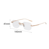 Maxbell Frameless Eye Glasses Fashion Rose Gold Glasses for Computer Holiday Leisure