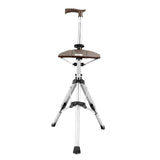 Maxbell Folding Cane Seat Three Legged Walking Cane with Stool for Seniors Women Men Coffee