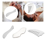 Maxbell Stainless Steel Gua Sha Neck Back Body Massager Face Guasha Beauty Tool 115mmx30mmx3.5mm