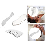 Maxbell Stainless Steel Gua Sha Neck Back Body Massager Face Guasha Beauty Tool 115mmx30mmx3.5mm