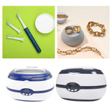 Maxbell Ultrasonic Cleaner Ultrasonic Cleaning Machine for Watch Ring Makeup Brushes Blue