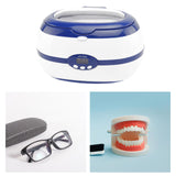 Maxbell Ultrasonic Cleaner Ultrasonic Cleaning Machine for Watch Ring Makeup Brushes Blue
