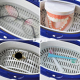 Maxbell Ultrasonic Cleaner Ultrasonic Cleaning Machine for Watch Ring Makeup Brushes Blue