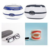 Maxbell Ultrasonic Cleaner Ultrasonic Cleaning Machine for Watch Ring Makeup Brushes Blue