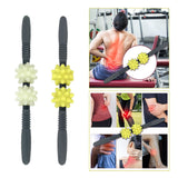 Maxbell PU Massage Roller Stick Manual Smooth Yoga Massage Rod for Body Muscle Butts Light Yellow