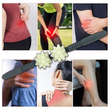 Maxbell PU Massage Roller Stick Manual Smooth Yoga Massage Rod for Body Muscle Butts White