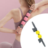 Maxbell PU Massage Roller Stick with Bracket Whole Body Massage for Arms Waist Thigh Light Yellow