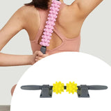 Maxbell PU Massage Roller Stick with Bracket Whole Body Massage for Arms Waist Thigh Light Yellow