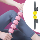 Maxbell PU Massage Roller Stick with Bracket Whole Body Massage for Arms Waist Thigh Light Yellow