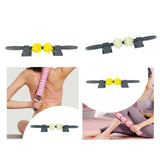 Maxbell PU Massage Roller Stick with Bracket Whole Body Massage for Arms Waist Thigh Light Yellow