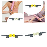 Maxbell PU Massage Roller Stick with Bracket Whole Body Massage for Arms Waist Thigh Light Yellow