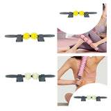 Maxbell PU Massage Roller Stick with Bracket Whole Body Massage for Arms Waist Thigh Light Yellow