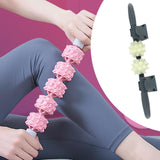 Maxbell PU Massage Roller Stick with Bracket Whole Body Massage for Arms Waist Thigh White