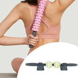 Maxbell PU Massage Roller Stick with Bracket Whole Body Massage for Arms Waist Thigh White