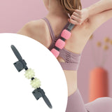 Maxbell PU Massage Roller Stick with Bracket Whole Body Massage for Arms Waist Thigh White