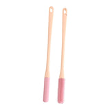 Maxbell 2 Pieces Toe Cleaning Brush 40cm Foot Scrubber for Men and Women Senior Foot Pink