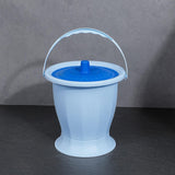 Maxbell Spittoon Chamber Bucket with Lid Handle Chamber Pot for Children Child Elder Blue Without Ring