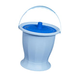 Maxbell Spittoon Chamber Bucket with Lid Handle Chamber Pot for Children Child Elder Blue Without Ring