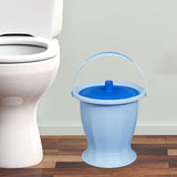 Maxbell Spittoon Chamber Bucket with Lid Handle Chamber Pot for Children Child Elder Blue Without Ring