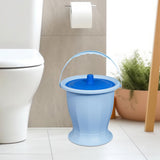 Maxbell Spittoon Chamber Bucket with Lid Handle Chamber Pot for Children Child Elder Blue Without Ring