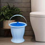 Maxbell Spittoon Chamber Bucket with Lid Handle Chamber Pot for Children Child Elder Blue Without Ring