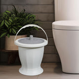 Maxbell Spittoon Chamber Bucket with Lid Handle Chamber Pot for Children Child Elder White With Ring