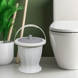 Maxbell Spittoon Chamber Bucket with Lid Handle Chamber Pot for Children Child Elder White With Ring