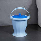 Maxbell Spittoon Chamber Bucket with Lid Handle Chamber Pot for Children Child Elder Blue With Ring