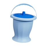 Maxbell Spittoon Chamber Bucket with Lid Handle Chamber Pot for Children Child Elder Blue With Ring