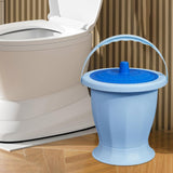 Maxbell Spittoon Chamber Bucket with Lid Handle Chamber Pot for Children Child Elder Blue With Ring