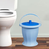 Maxbell Spittoon Chamber Bucket with Lid Handle Chamber Pot for Children Child Elder Blue With Ring