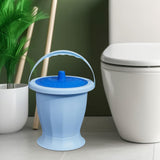 Maxbell Spittoon Chamber Bucket with Lid Handle Chamber Pot for Children Child Elder Blue With Ring