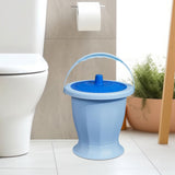 Maxbell Spittoon Chamber Bucket with Lid Handle Chamber Pot for Children Child Elder Blue With Ring