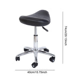 Maxbell PU Leather Rolling Stool Bar Stool with Wheels for Barbershop Pubs Housework Black