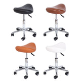 Maxbell PU Leather Rolling Stool Bar Stool with Wheels for Barbershop Pubs Housework Black