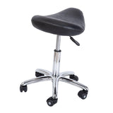 Maxbell PU Leather Rolling Stool Bar Stool with Wheels for Barbershop Pubs Housework Black