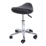 Maxbell PU Leather Rolling Stool Bar Stool with Wheels for Barbershop Pubs Housework Black