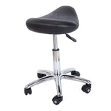 Maxbell PU Leather Rolling Stool Bar Stool with Wheels for Barbershop Pubs Housework Black