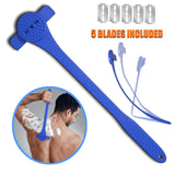 Maxbell Back Hair Shaver Easy to Use DIY Back Hair Trimmer for Personal Birthday Man Blue