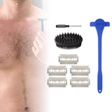 Maxbell Back Hair Shaver Easy to Use DIY Back Hair Trimmer for Personal Birthday Man Blue