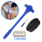 Maxbell Back Hair Shaver Easy to Use DIY Back Hair Trimmer for Personal Birthday Man Blue
