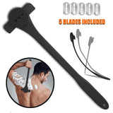 Maxbell Back Hair Shaver Easy to Use DIY Back Hair Trimmer for Personal Birthday Man Black