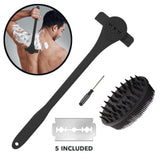 Maxbell Back Hair Shaver Easy to Use DIY Back Hair Trimmer for Personal Birthday Man Black