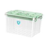 Maxbell Medical Box with Handle Stackable First Aid Box for Camping Household Travel green